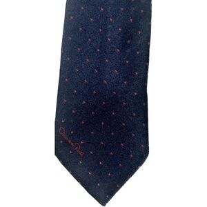 VINTAGE OSCAR DE LA RENTA NECK TIE - BLUE/BLACK/RED SILK LUXURY GIFT BUSINESS
